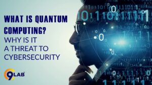 Man thinking about quantum computing and cybersecurity with digital binary codes