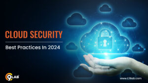 Cloud security with a digital lock icon representing best practices for securing data in 2024