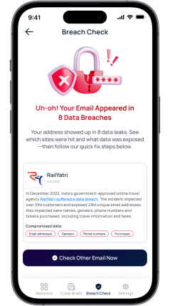 Breach Check Mobile Screenshot